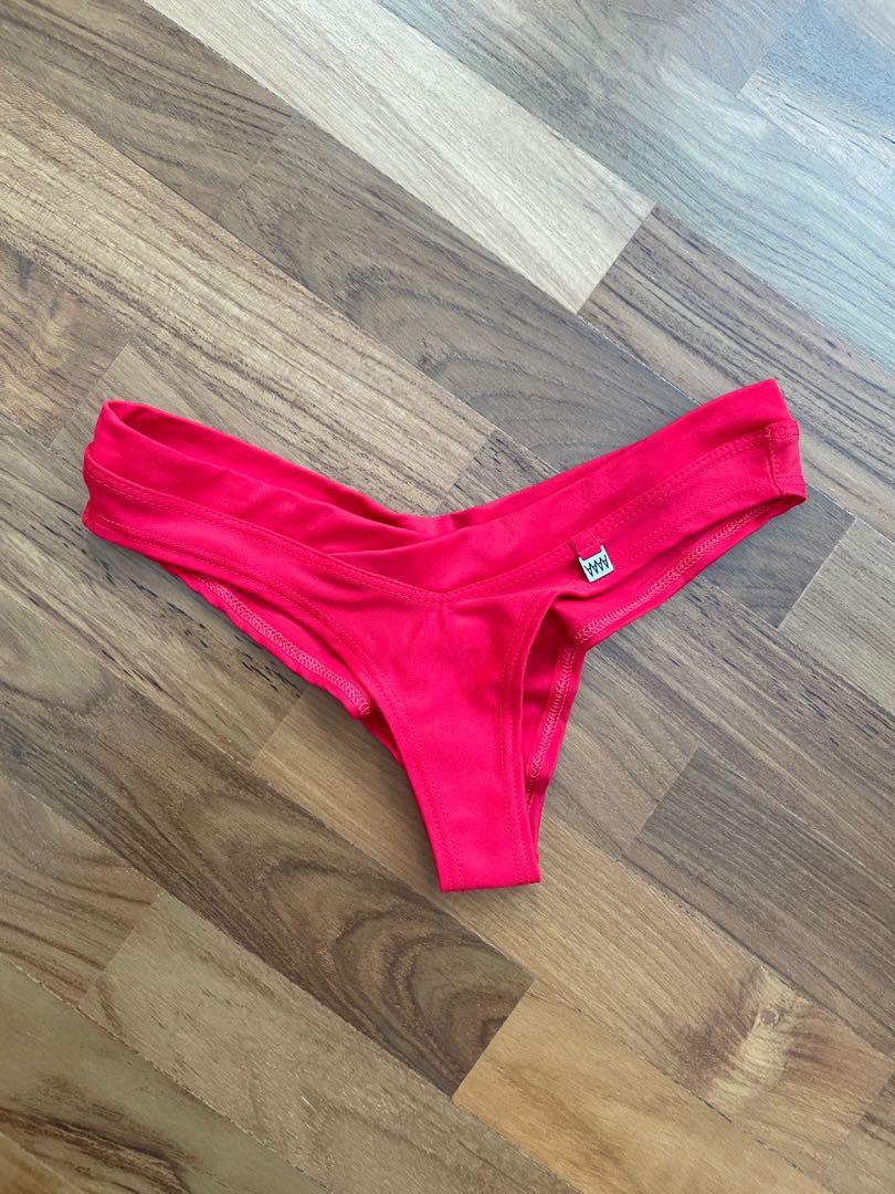Wicked Weasel Red Bikini Swimsuit Bottom BNWOT, Women's Fashion ...