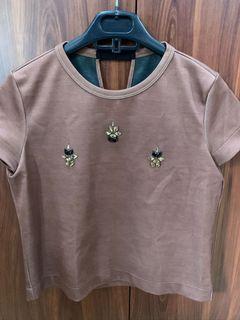 Zara Brown Detail Top