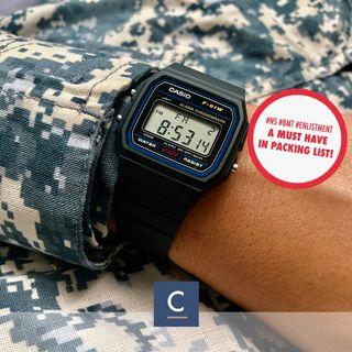 [READY.STOCK]🛒 Classic Casio Digital BLACK Watch F91W-1D For SAF Army BMT