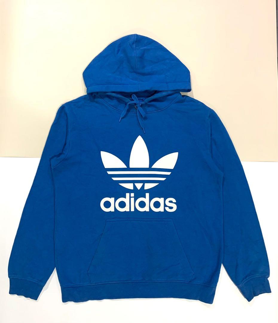 Adidas hoodie trefoil blue hot sale