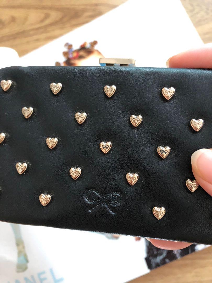 Anya Hindmarch heart-studded card holder, Luxury, Bags & Wallets