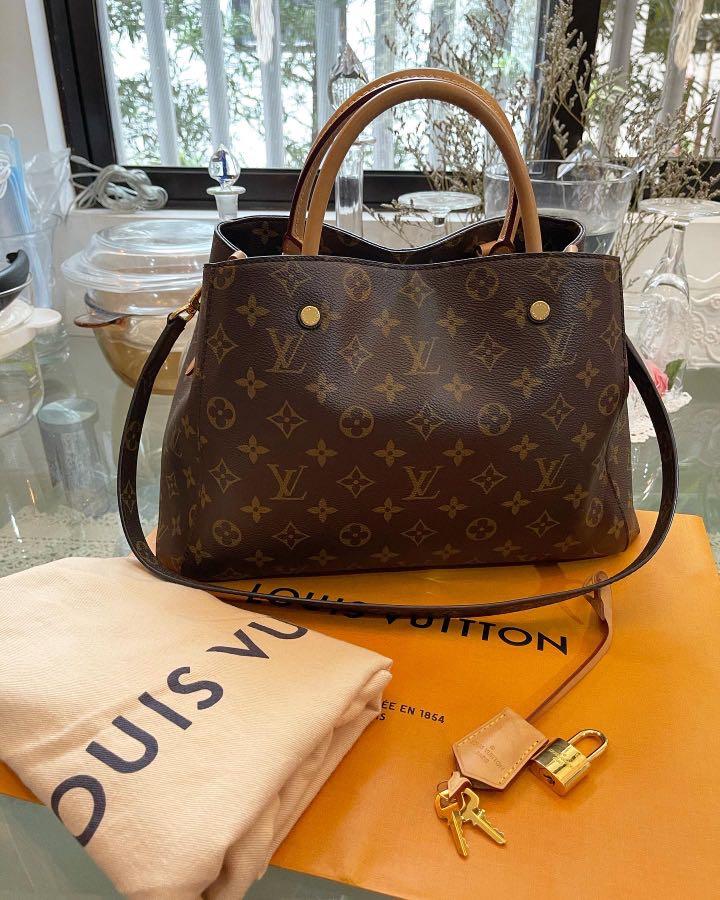 Authentic Louis Vuitton Monogram Montaigne MM Size Two Way Handbag