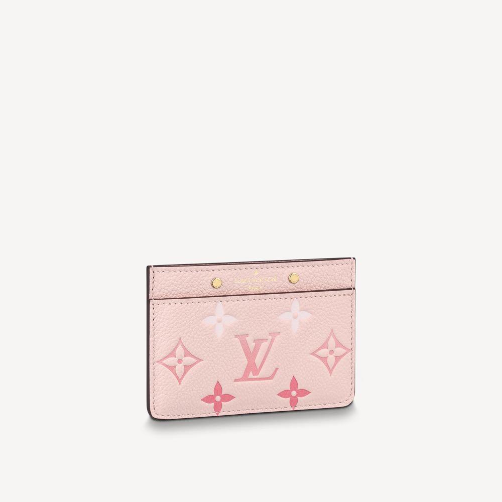 Authentic LOUIS VUITTON Card Case Porto Cult Side Up Black Pink