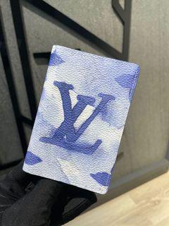 Louis Vuitton Watercolor Blue White Monogram Logo Pocket Organizer