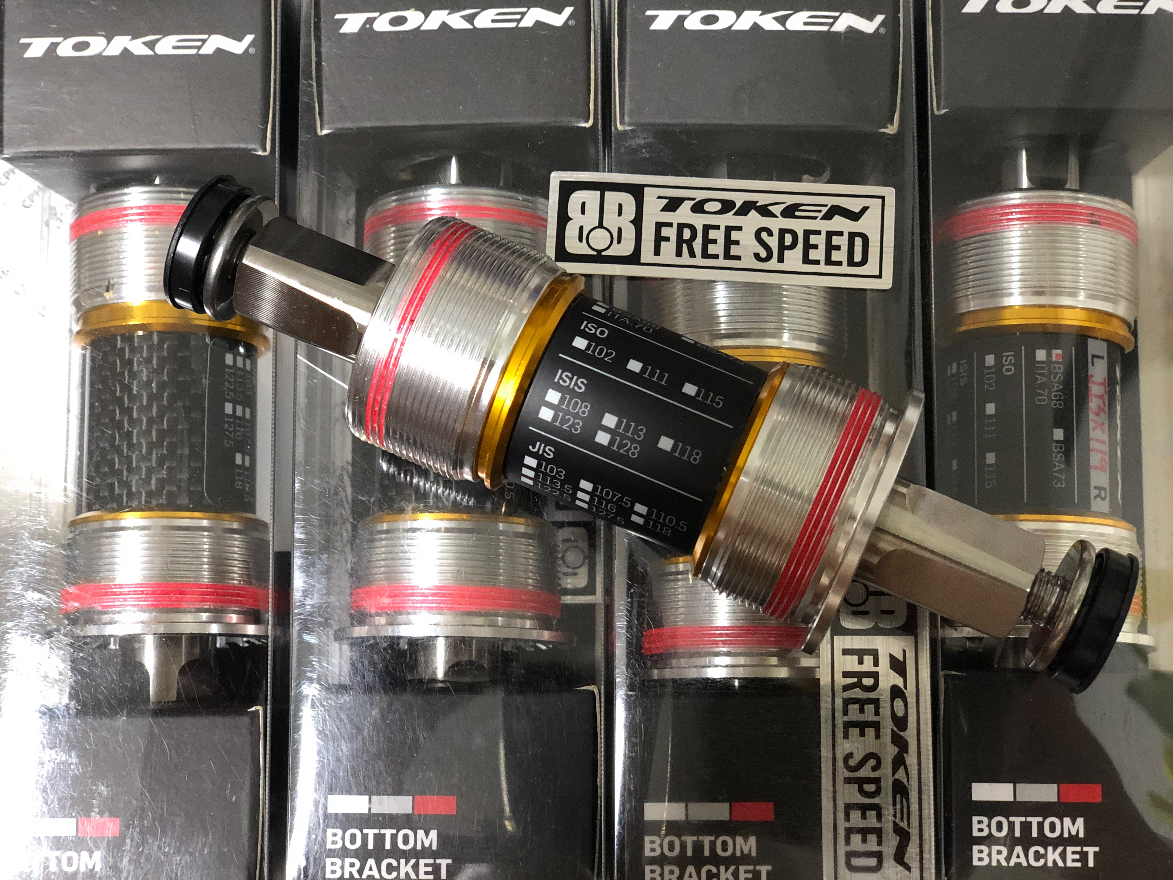 Brompton Premium Titanium Hollow Spindle Carbon Sleeve Ceramic Bearings Square taper Bottom Bracket TOKEN