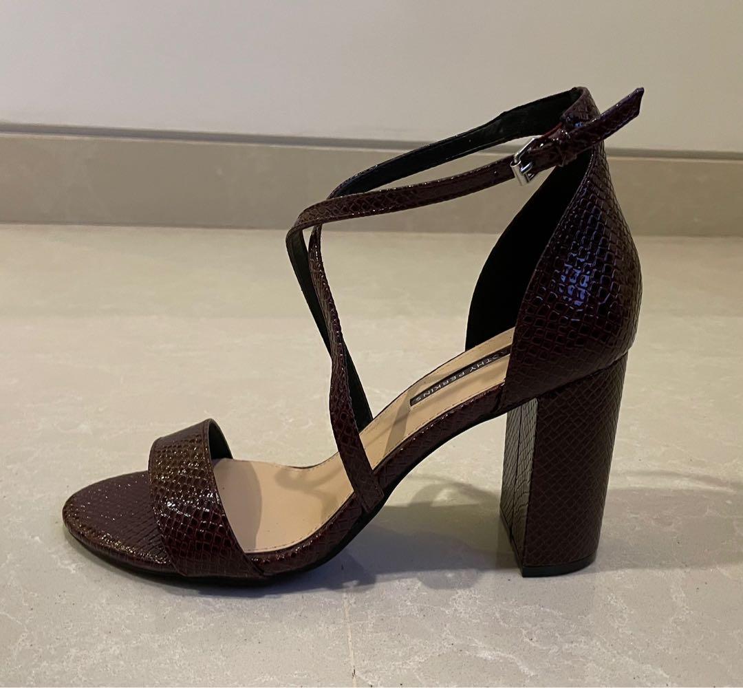 Burgundy and on sale black heels