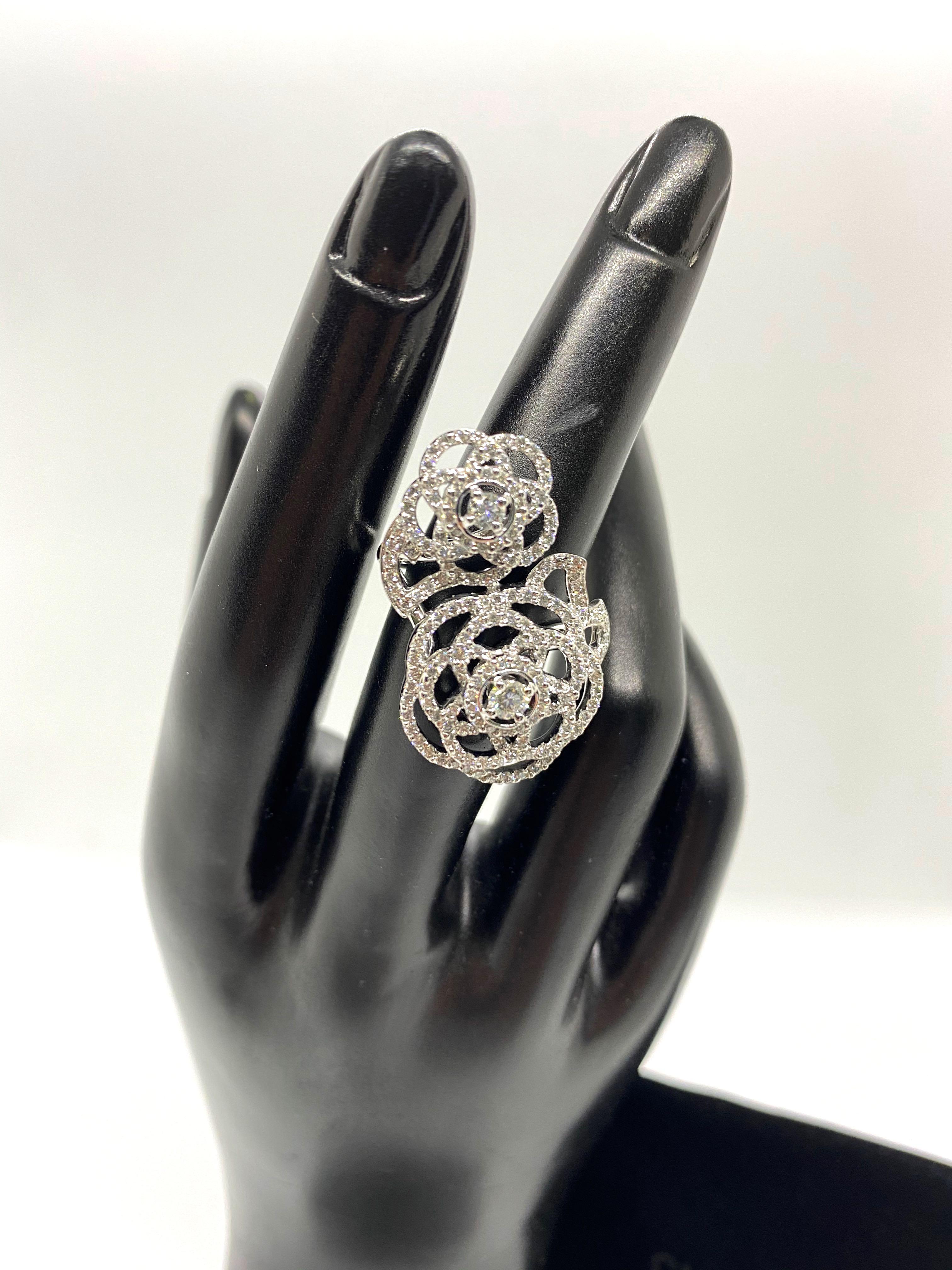 CHANEL Double Camelia Diamond Ring /217006133 •, Women's Fashion, Jewelry &  Organisers, Body Jewelry on Carousell