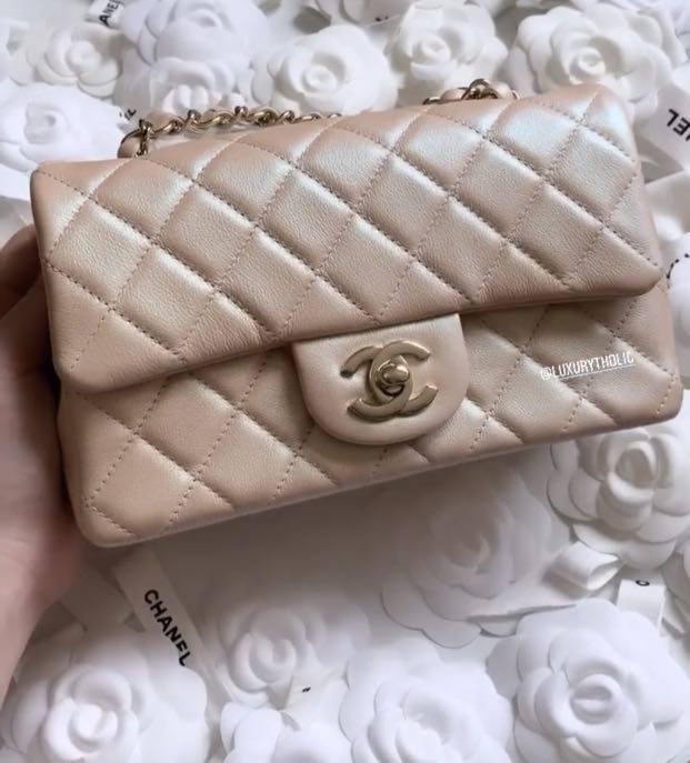 chanel rectangular mini beige