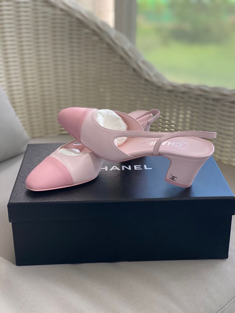 Chanel slingback pink sale