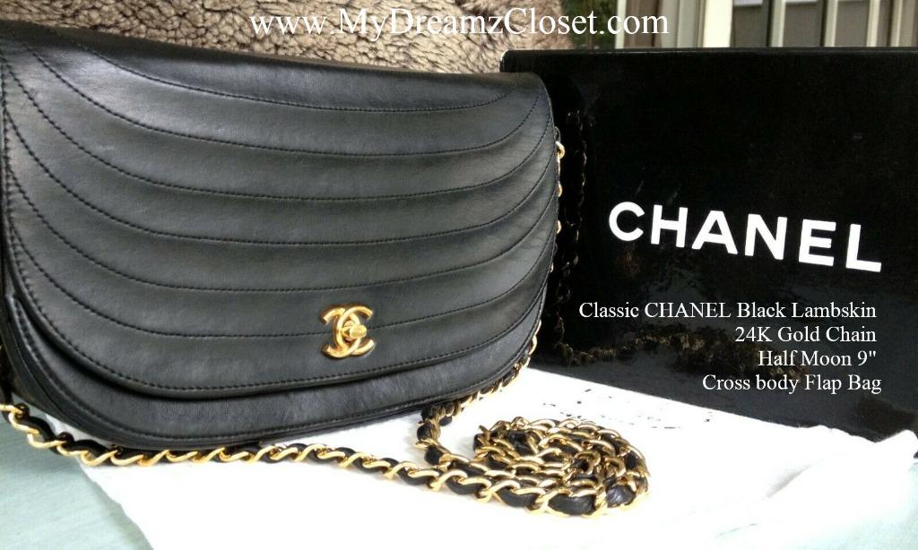 Chanel Vintage Black Lambskin Classic Double Flap Shoulder Bag