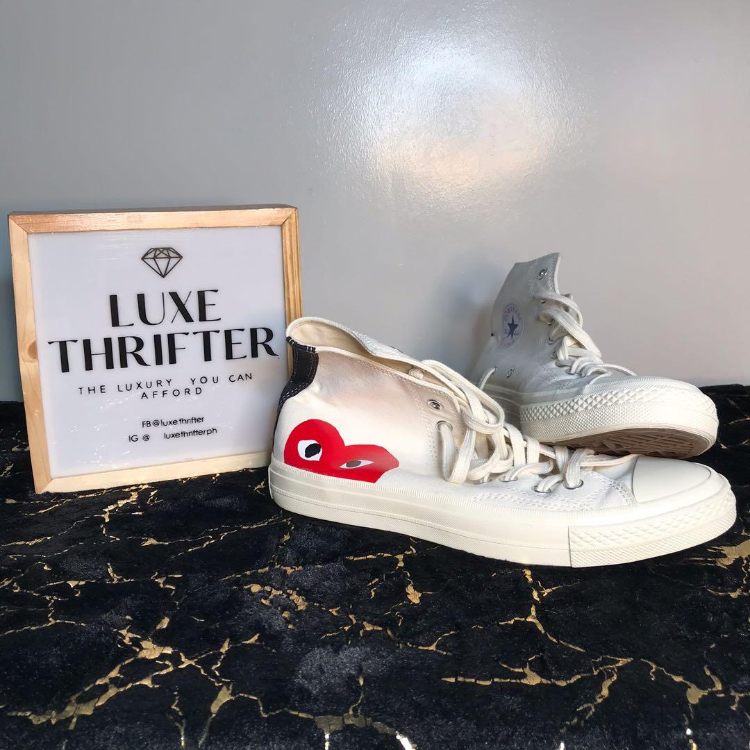 converse x cdg high white