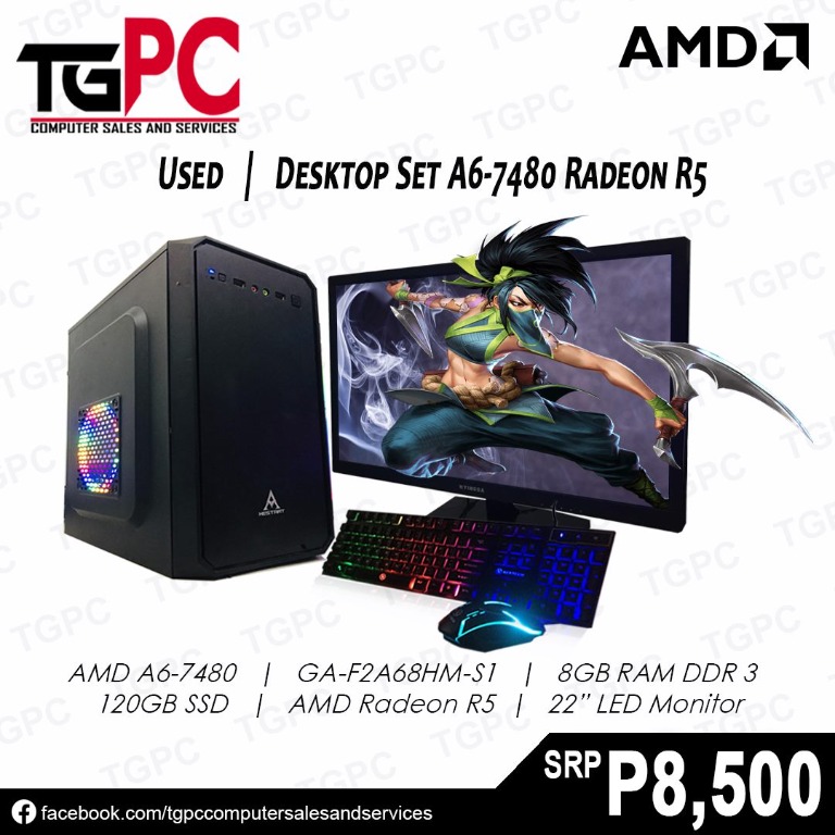 DESKTOP SET AMD A6 7480 Radeon R5 8 Compute Cores 2c 6G 3.5GHz