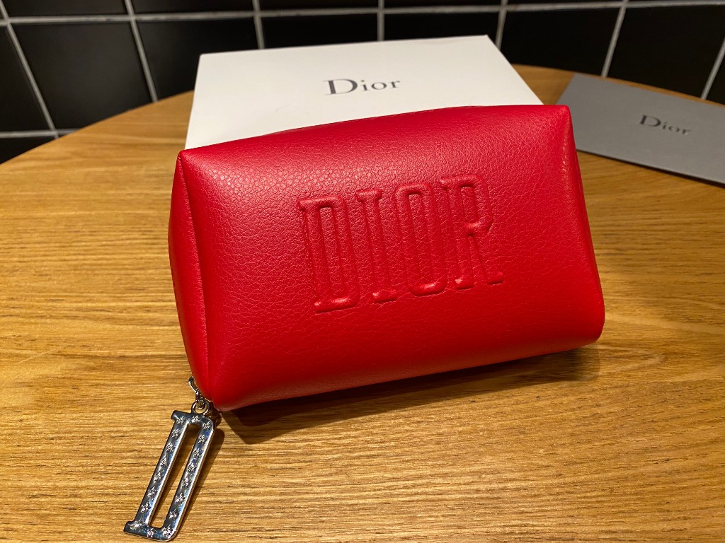 Dior red cosmetic bag hot sale