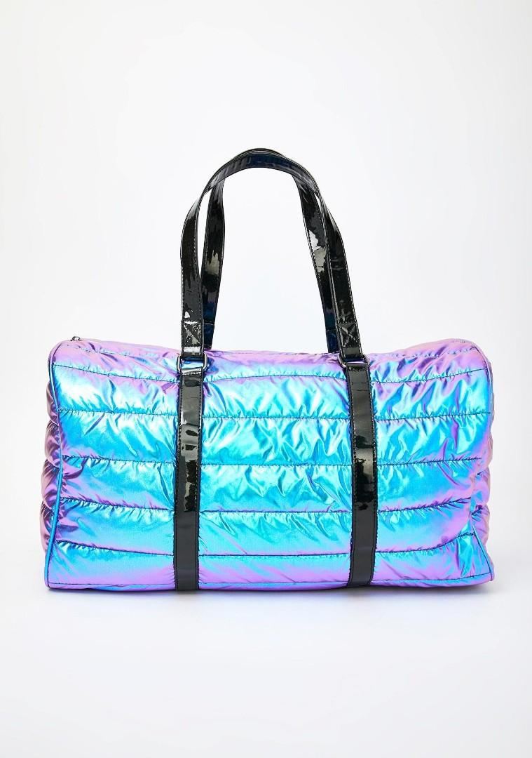 Dollskill Space Bae Iridescent Oil Slick Quilted Duffle Bag