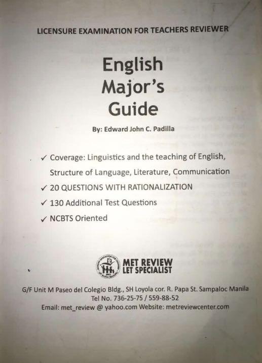 English Major’s Guide (LET Reviewer BSEd English), Hobbies & Toys