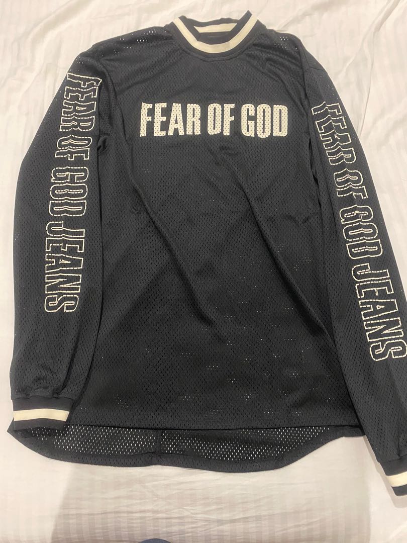 Fear of God Mesh Motocross Jersey Black Size M, Men's Fashion 