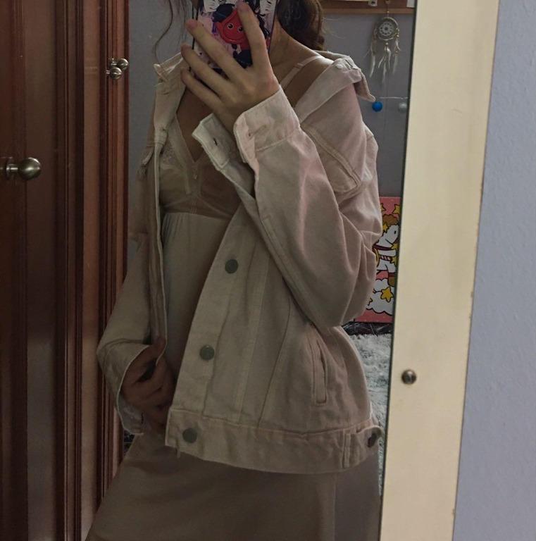 H M pale pink denim jacket