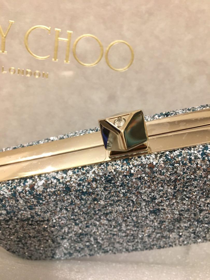 Jimmy choo celeste glitter clutch store