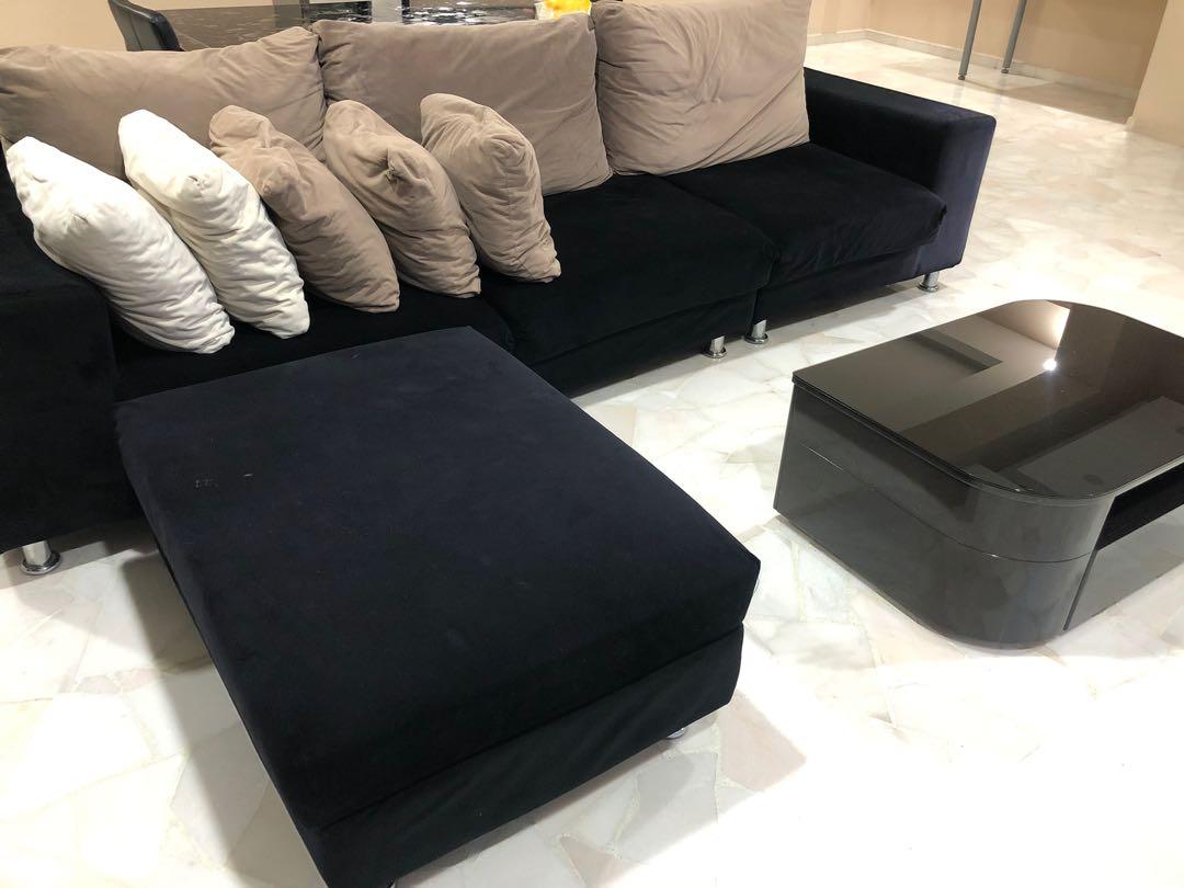 L Shaped Sofa / coffee table, Furniture & Home Living, Furniture, Sofas