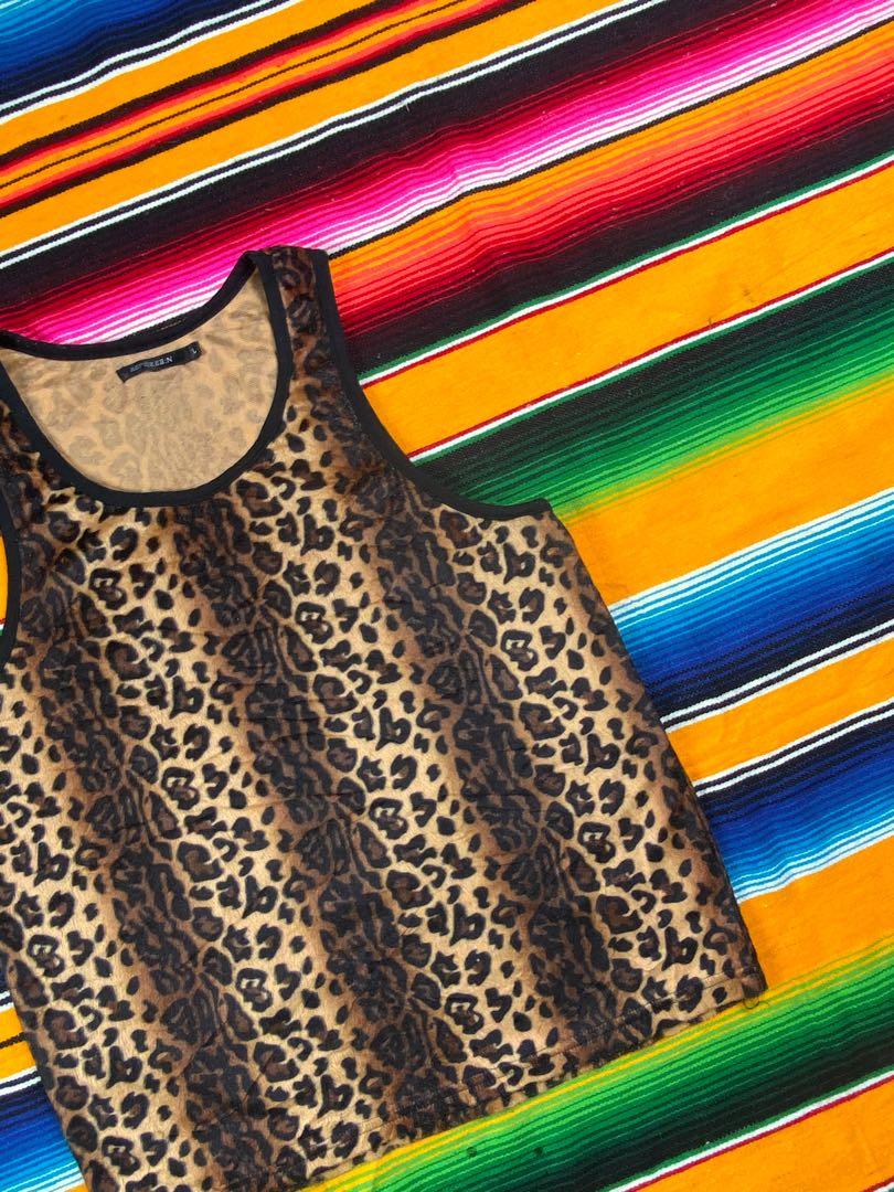 leopard print singlet, Women's Fashion, Tops, Sleeveless on Carousell