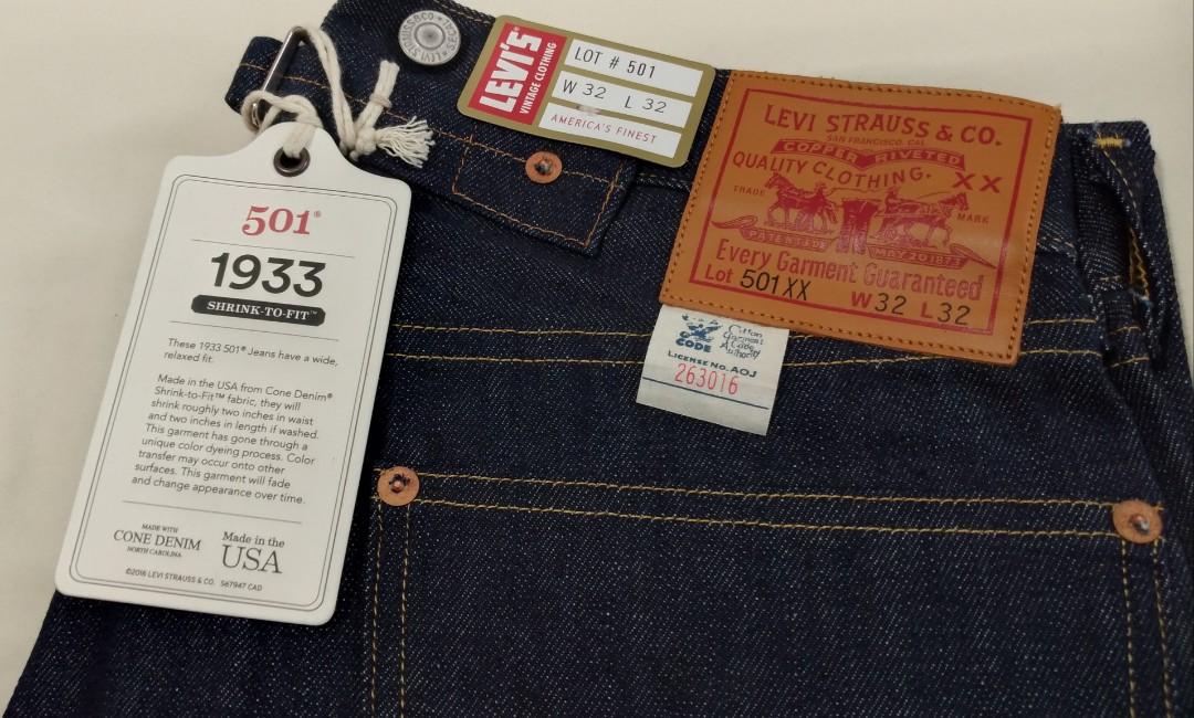 Levi's Vintage Clothing 501xx 1933 Made in USA kode 33501 0048, Fesyen  Pria, Pakaian , Bawahan di Carousell