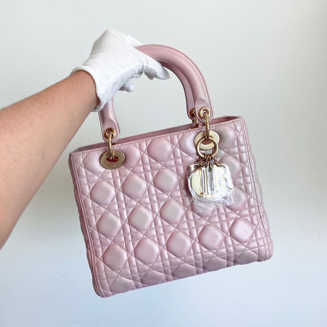 Lady dior medium pink cheap