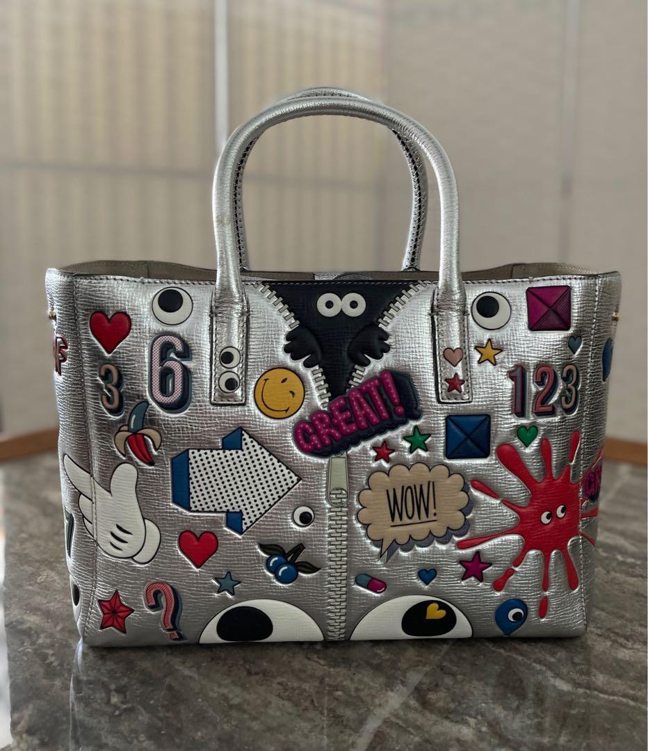 New w Receipt Anya Hindmarch All Over Stickers Ebury Tote Bag, Luxury, Bags   Wallets on Carousell