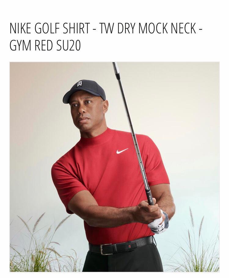 Nike Golf TW Dry Mock Neck Gym Red Golf Tee Men s Fashion