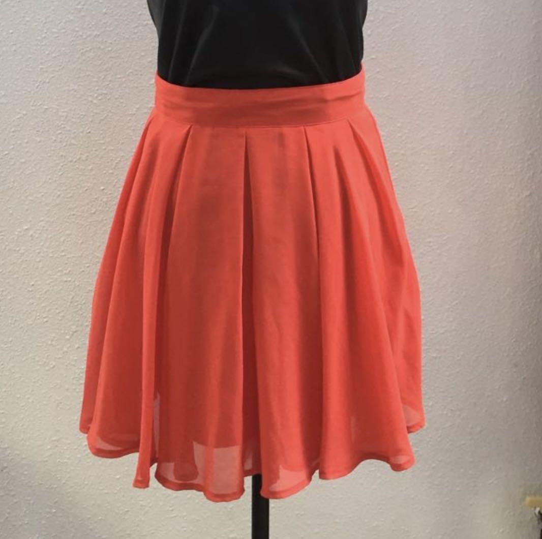 SUPRE Orange Red Flowy Skirt, Women's 