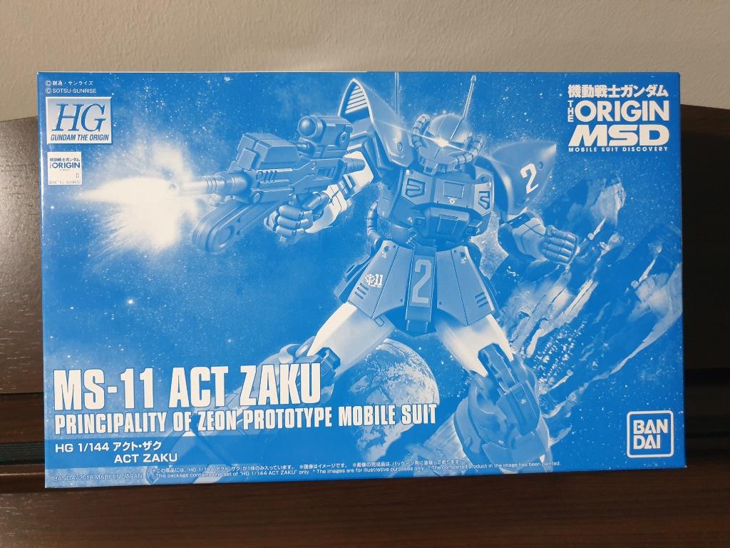 P Bandai Ms 11 Act Zaku Hg 1 144 Gundam Hobbies Toys Toys Games On Carousell