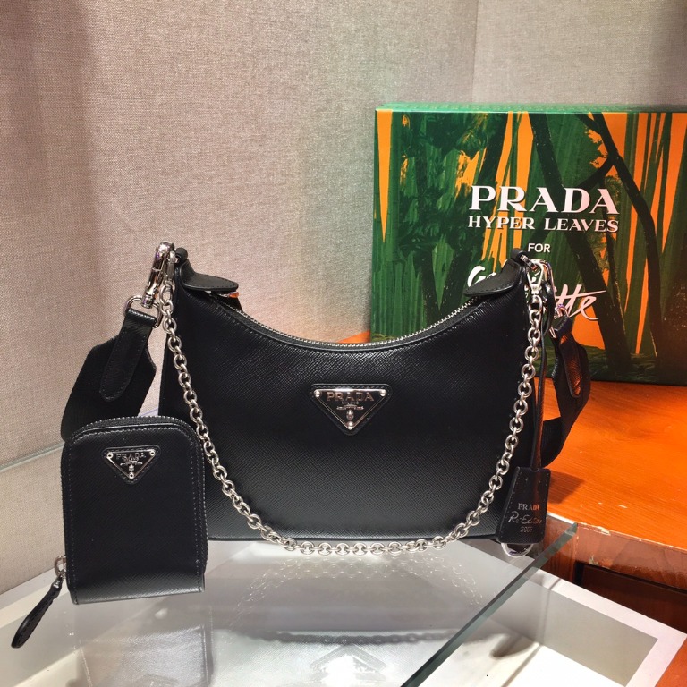 Prada Re-Edition 2005 Saffiano Leather Bag, Women, Black