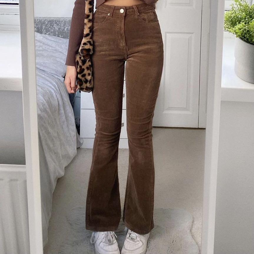 shein brown flare pants