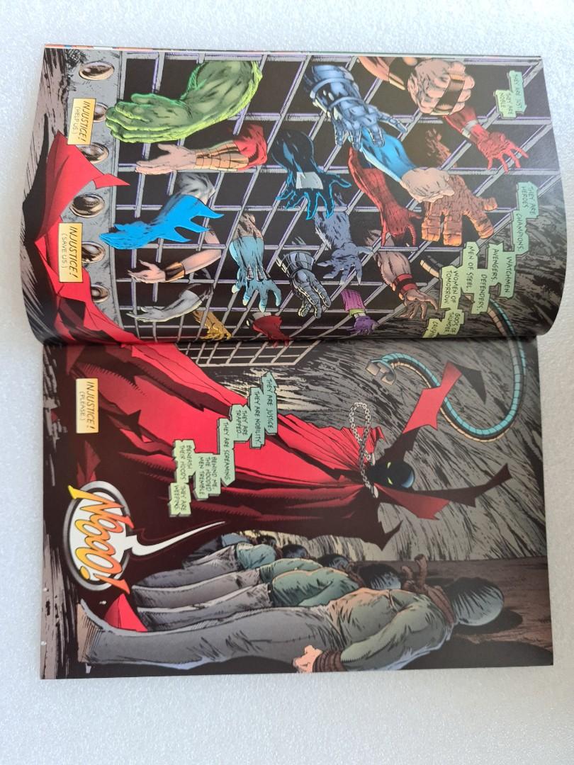 SPAWN #10 (Category: Other Merchandise) located in Singapore. Submitted by gridnaut (Listing ID 1080447829, Image 8). Description: Minor issues. Still in great shape. Cerebus appearance. McFarlane art, Dave Sim story. Guest appearances by Marvel & DC characters (subtly). Is that Superman?? I was told the only issue not reprinted in TPB?!..