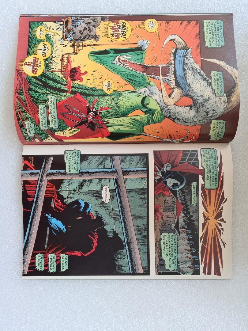 SPAWN #10 (Category: Other Merchandise) located in Singapore. Submitted by gridnaut (Listing ID 1080447829, Image 10). Description: Minor issues. Still in great shape. Cerebus appearance. McFarlane art, Dave Sim story. Guest appearances by Marvel & DC characters (subtly). Is that Superman?? I was told the only issue not reprinted in TPB?!..