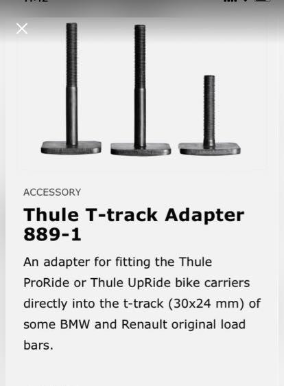 thule proride t track adapter