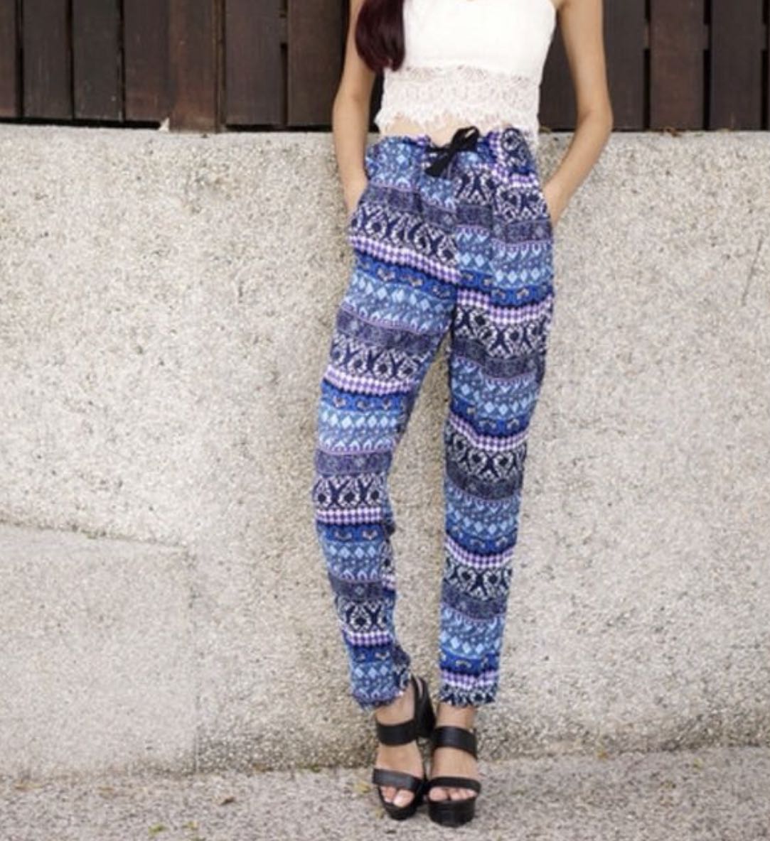 Topazette Diamond Aztec Slack Pants, Women's Fashion, Bottoms, Other ...