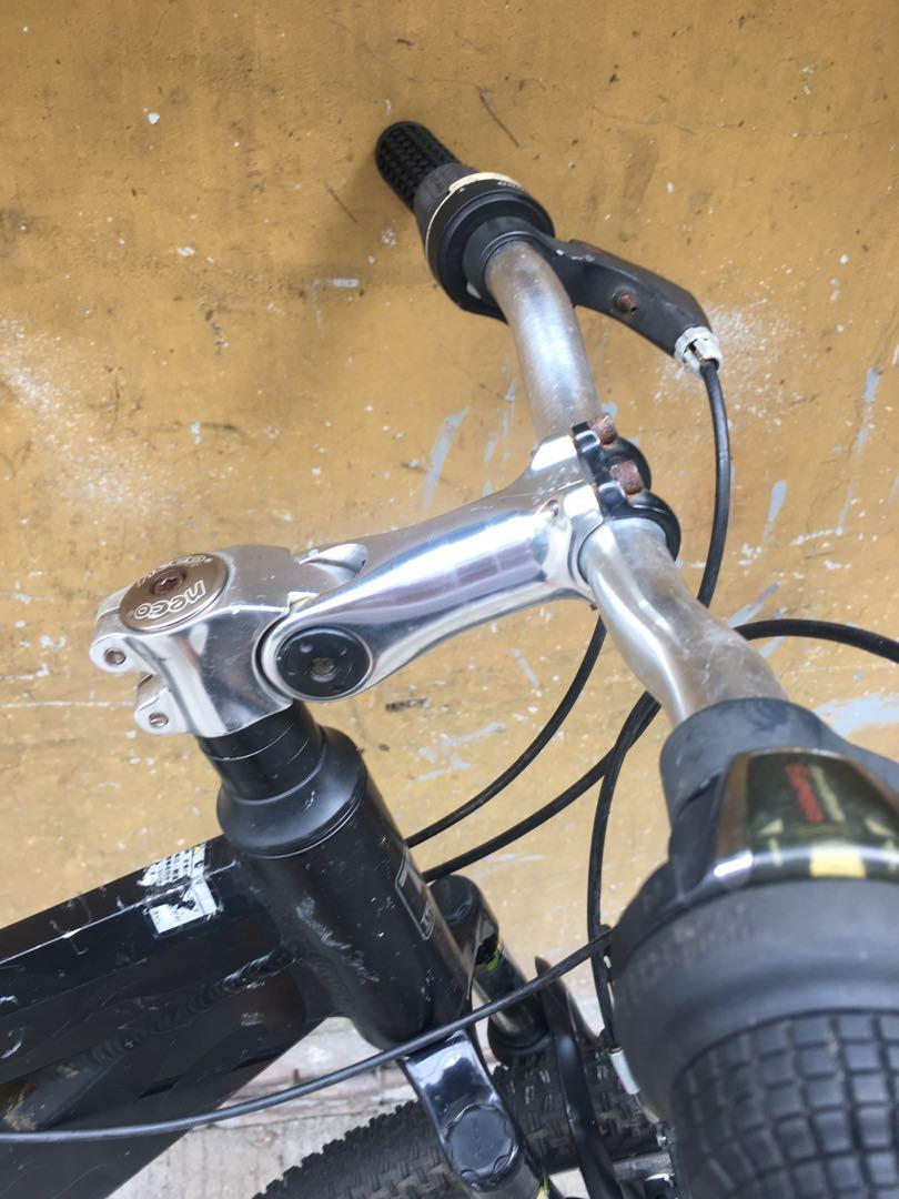 Tradea Sniper Mountain Bike (Category: Bicycles) located in Caloocan City. Submitted by japansurpluscaloocansouth (Listing ID 1080390486, Image 3). Description: Tradea Sniper Mountain Bike Aluminum frame, Disc Brake Ready Size 14”. 54 cm top tube Zoom fork front suspension 80 mm travel V-brakes Promax Adjustable aluminum stem Aluminum handlebar Shimano Revoshift. 6x3 Shimano front derailleur Triple crankset Shimano Sis Rear derailleur 6 spd Doubl