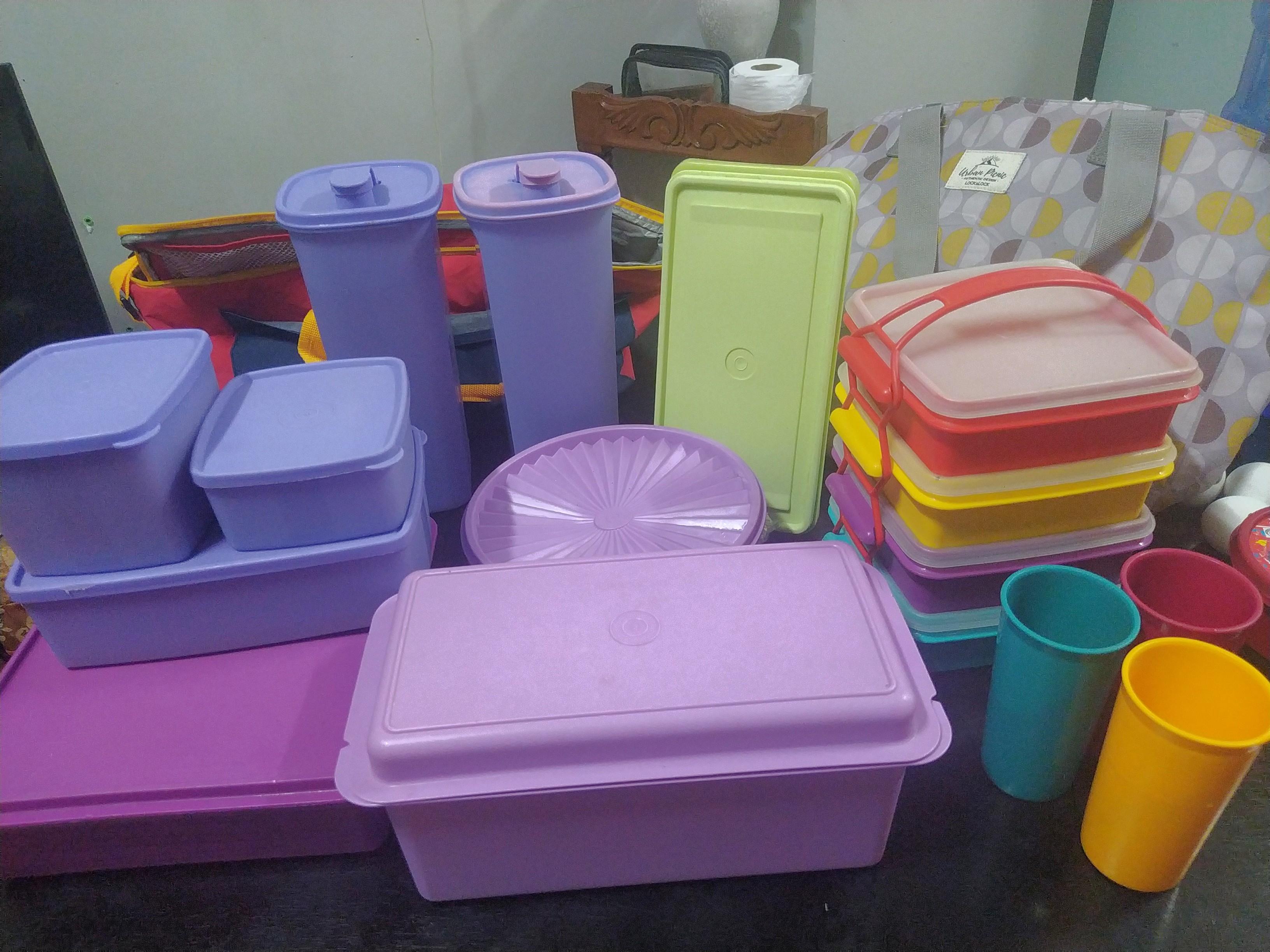 Tupperwares and picnic sets (Category: Food Organization & Storage) located in Quezon City. Submitted by declutteringempress (Listing ID 1080392925, Image 1). Description: more photos upon request.
