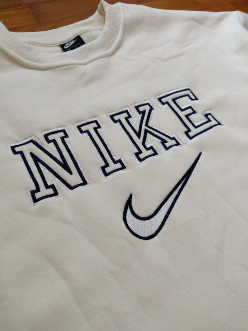 Vintage Bootleg Nike Spellout Sweater Cream Men s Fashion Coats Jackets and Outerwear on Carousell