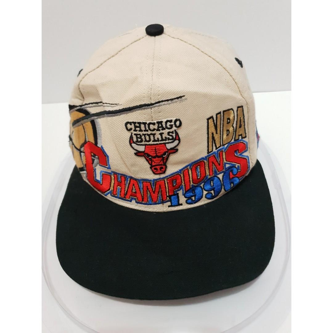 Vintage CHICAGO BULLS NBA CHAMPIONS 1996 Cap Hat, OSFA. (Original)