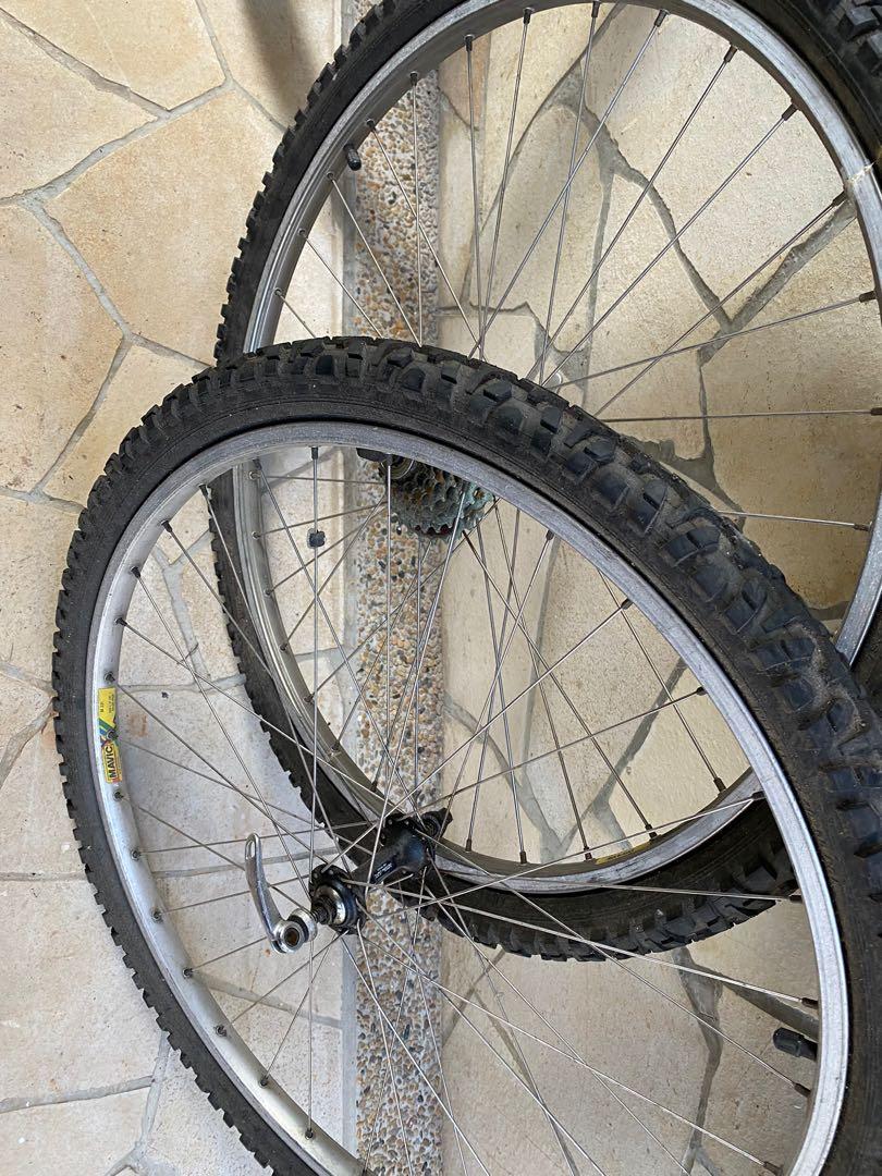 26 inches MTB wheelset with Shimano LX hubs, Sports Equipment 