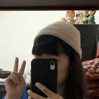 杏色針織圓頂毛帽（買3件可以送）