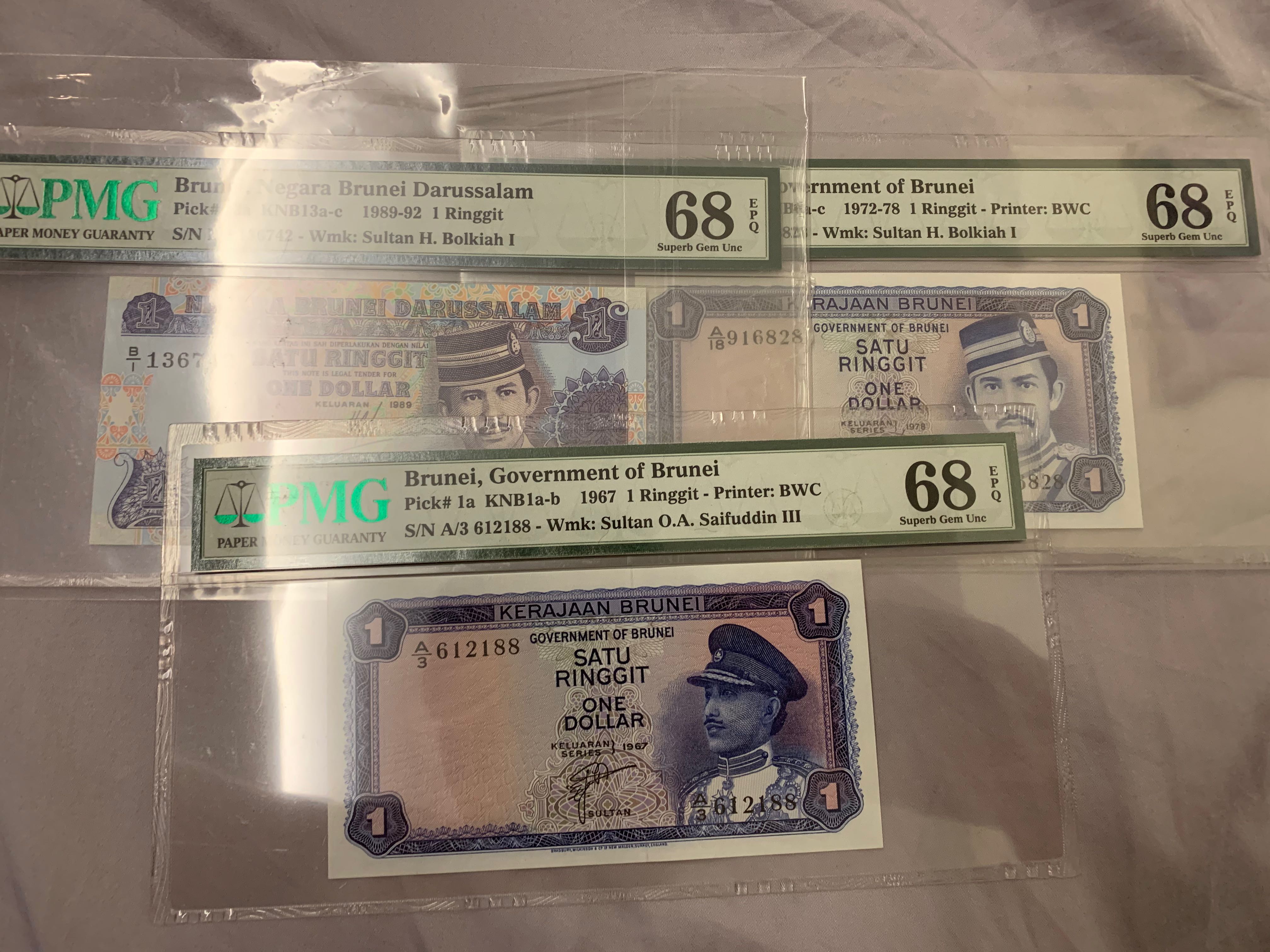 3 Pcs Brunei Rm 1 Highest Grade Pmg68 Epq Hobbies Toys Memorabilia Collectibles Currency On Carousell