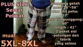 5XL to 8XL PLUS SIZE / SELUAR KAIN PELIKAT / SELUAR LELAKI