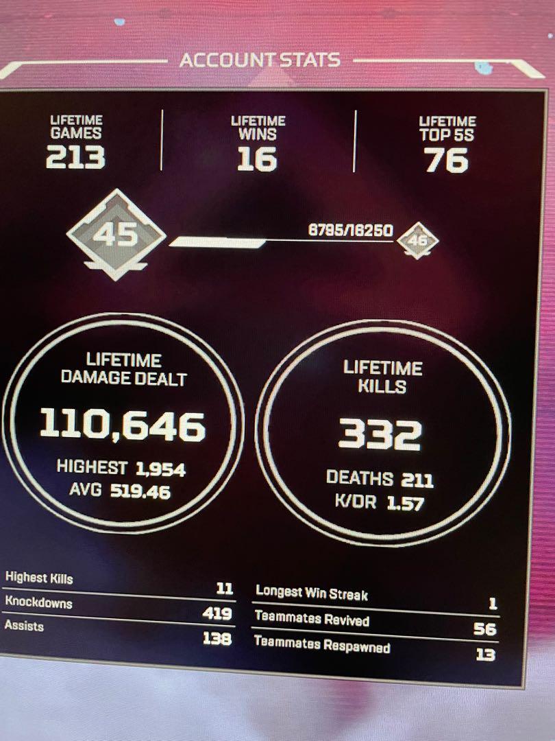 Apex legends account wraith kunai, Video Gaming, Gaming Accessories