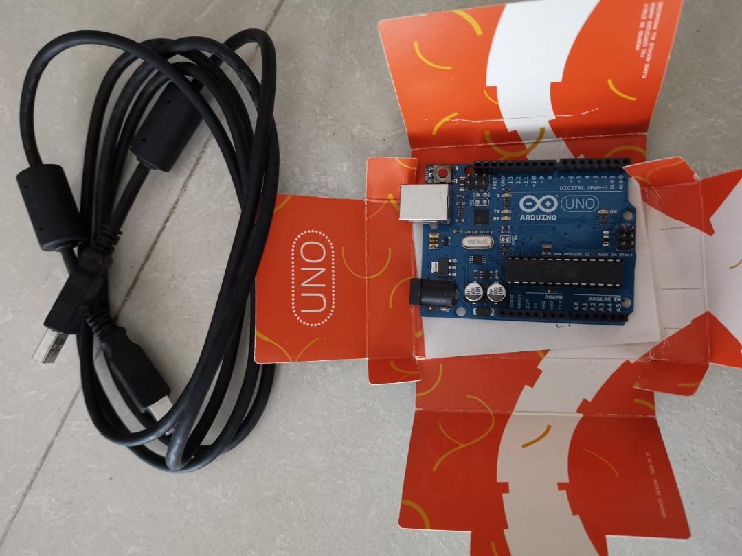 Arduino Uno with USB A to B cable, Computers & Tech, Parts ...