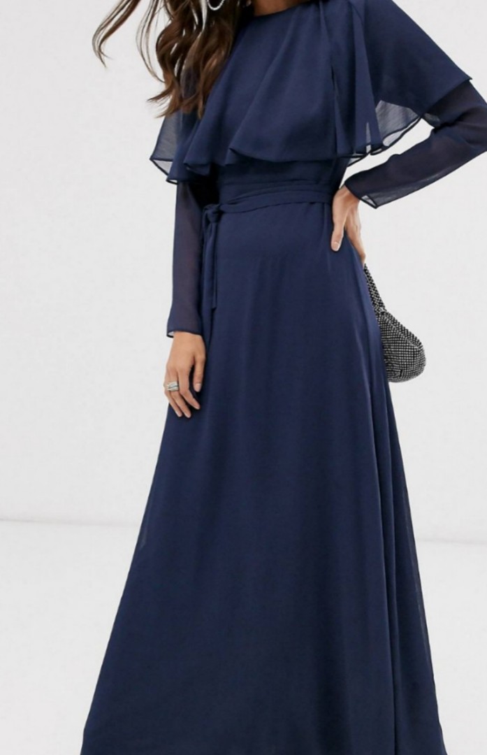 Asos blue cape dress shop