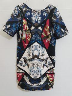 Asos Placement Print V Back Statement Shift Dress