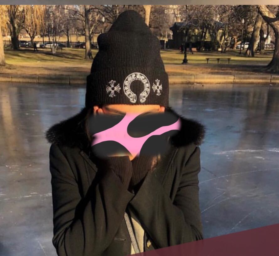 Chrome store hearts beanie