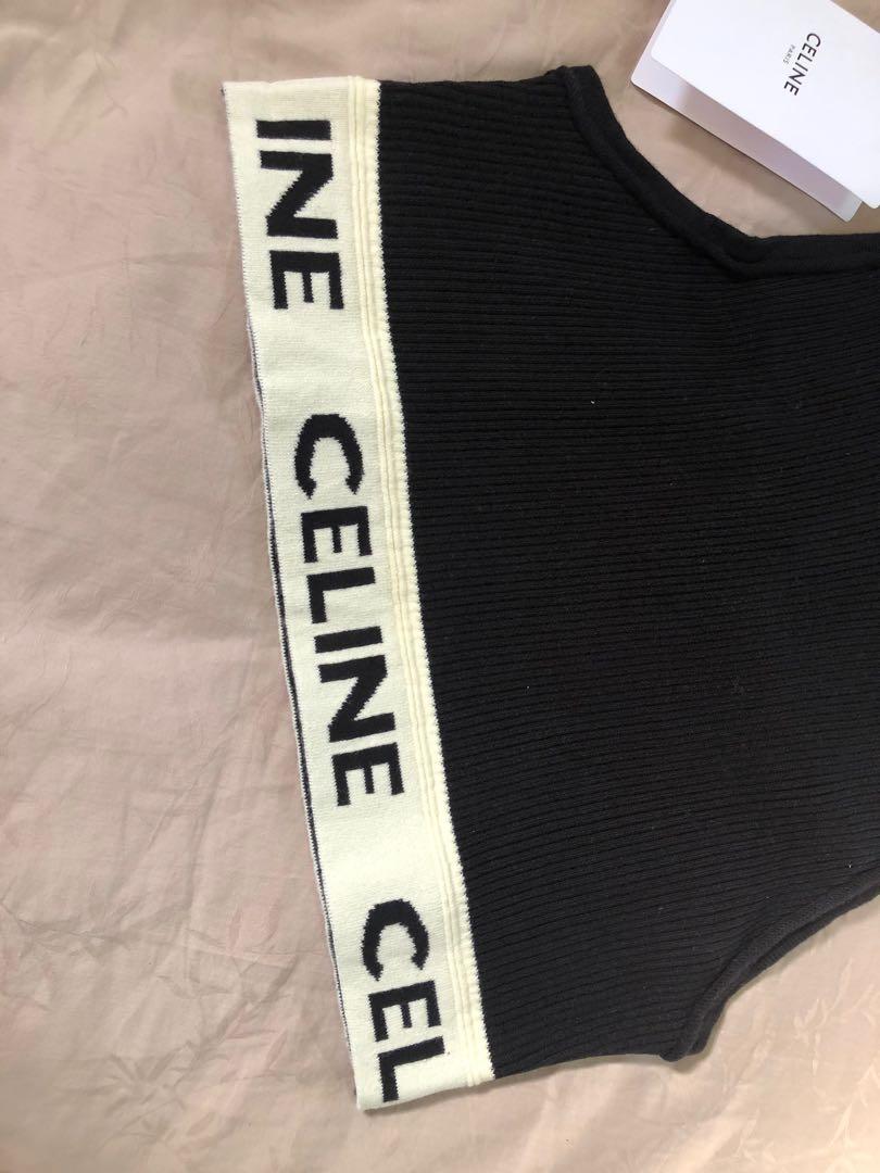 Celine SS21 Black Ribbed Crop Top - size M, Women's Fashion, Tops,  Sleeveless on Carousell